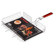 Решетка-гриль, 410x280 mm, нержавеющая сталь, деревянная ручка  ...PERFECTO LINEA 47-102112