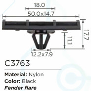 Клипса для крепления внутренней обшивки а/м Форд пластиковая (100шт/уп.)  ...Forsage клипса C3763(Ford)