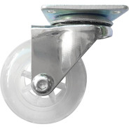 Колесо ПУ прозрачное поворотное d-50мм, крепление платформенное  ...Сибртех 68732