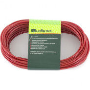 Трос металлополимерный красный ПР-3.0, (3.0мм толщина, моток 20м.п.)  ...Сибртех 47644