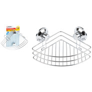 Полка для принадлежностей на вакуумных присосках, угловая, хром. сталь, FIX LOCK  ...PERFECTO LINEA 35-342240