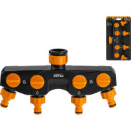 Разветвитель для шланга 4-канальный 3/4" и 1" METSA () (четырехканальный разделитель поток...STARTUL ST6013-19