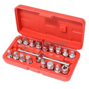 Набор инструментов для масляных пробок 3/8"18пр.(квадрат: 7,8,10-14мм,5/16",3/8";Н:8,...Forsage F-915G2B