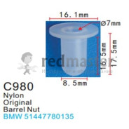 Клипса для крепления внутренней обшивки а/м Рено пластиковая (100шт/уп.)  ...Forsage C0980(Renault)