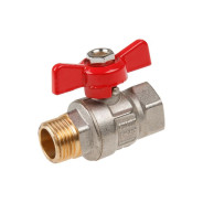 Кран шаровый 1/2" наружная-внутренняя резьба бабочка PN40  ...AV Engineering AVE093012