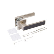 Ручка дверная АЛЛЮР АРТ "ЛАНА" SN мат.никель/темно-серое дерево (868TSD) ЗАЩИТ.ПЛЕНКА  ...УЗК 13816