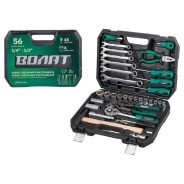 Набор слесарного инстр-та в чемодане 56пр. (1/4", 1/2", 6 граней)  ...ВОЛАТ 18560-56