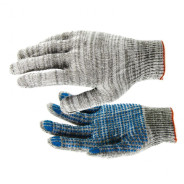 Перчатки трикотажные, с ПВХ точкой, серый меланж, 10 класс ... 67815