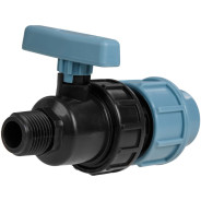 Кран шар. ПЭ 20 х 1/2" нар.,  AV Engineering AVE1332012M