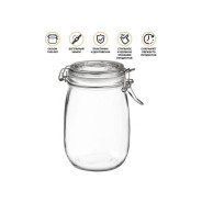 Банка для сыпучих продуктов стеклянная WECKER  1000 мл (Банка с бугельным замком, 1000 мл.)  ...PERFECTO LINEA 34-100111