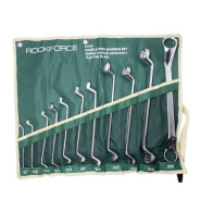 Набор ключей накидных отогнутых на 75 грд. 11 пр. (6x7 - 32x36 мм.), на полотне  ...Rock FORCE RF-5118P