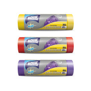 Пакеты для мусора 35л/15шт c затяжкой NV Plus, материал / цвет: LDPE / фиолетовый,  ...NOVAX 0403NVP