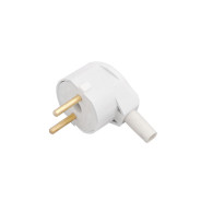 Вилка угловая штепсельная с боковым подводом провода, 6А, 250В, белая  ...BYLECTRICA В6-241