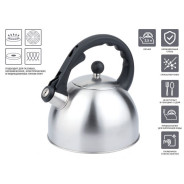 Чайник со свистком, нержавеющая сталь, 2.5 л, Melissa (Диаметр 19 см., высота 22.5 см., общий объем ...PERFECTO LINEA 52-225001