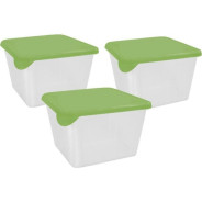 Набор контейнеров д/хранения и заморозки продуктов, 3 шт., квадратные 0,45 л, фисташка (3 шт., разме...SUGAR&SPICE SE103912050