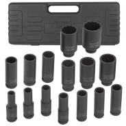 Набор головок ударных глубоких 15пр.,1/2" 12гр.(10,12-17,19,21,22,24,27,30,32,36мм), в пластико...Rock FORCE RF-4166D-9MPB