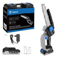 Пила цепная аккумуляторная, 20В, 2АКБ 3,0 А/ч, 8'', 1/4'',  DEKO DKCHS 20V ...Deko 085-2011