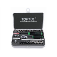 Набор головок 1/4" 4-14мм 3/16"-9/16" 6гр. 29пр. метал.кейс PROLINE  ...Toptul GCAD2902