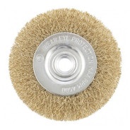 Щетка для УШМ, 125 мм, М14, плоская, латунированная витая проволока  ...Matrix 74651