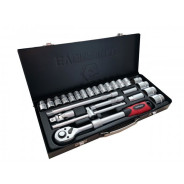 Набор инструментов с телескопической трещоткой 26пр. 1/2'' (6гр.)(10-32мм), в металлическом кейсе  ...EVERFORCE EF-1027