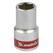 Головка торцевая, 12 mm, 6-гранная, CrV, под квадрат 1/2", хромированная  ...Matrix 13112