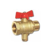 Кран шаровый 1/2" для термодатчика , PN1.6 МПа, 11Б27п13  Цветлит ЦРБ0100