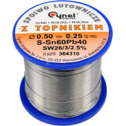 Припой для пайки Sn60Pb40, 0.5mm/250г  CYNEL 76801