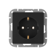 Розетка 1-ая (скрытая, с/з) карбон, Стиль  BYLECTRICA РС16-525карбон