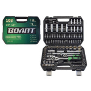 Набор головок и бит 108пр.  (1/4", 1/2", 6 граней)  ВОЛАТ 18520-108