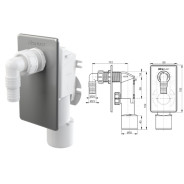 Сифон для стиральной машины под штукатурку хромированный  ...Alcaplast APS3