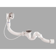 Сифон для ванны автомат U-образный с выпуском и переливом, с гибкой трубой 40х40/50  ...BAKIMAY 100101001