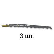 Пилка лобзиковая по мягким матер. T313AW (3 шт.)  (пропил прямой, тонкий, волнистый край ножа)  ...BOSCH 2608635187