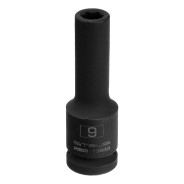 Головка ударная удлиненная шестигранная, 9 mm, 1/2", CrMo  Stels 13933