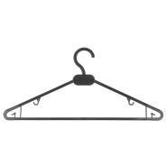 Комплект вешалок плательных №2, 3 шт., пластмассовые, черные, 410х8х190  ...ЛИТОПЛАСТ 433000178