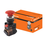 Кнопка ANE-22 "Грибок"с фиксацией красный d22мм неон/230В 1з+1р,  ...TDM SQ0704-0019