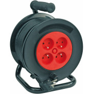 Удлинитель электрический на катушке 50м, 4 роз., с предохранителем,  ...VOREL 82685