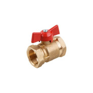 Кран шаровый 1/2" стандарт внутренняя-внутренняя резьба бабочка PN1.6 МПа, 11Б27п7  ...Цветлит ЦРБ0060