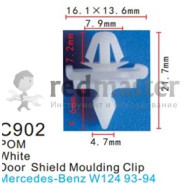 Клипса для крепления внутренней обшивки а/м Мерседес пластиковая (100шт/уп.)  ...Forsage C0902(Mersedes)