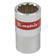 Головка торцевая, 15 mm, 12-гранная, CrV,под квадрат 1/2", хромированная  ...Matrix 13689