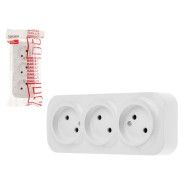 Розетка 3-ая (открытая, б/з) белая, Bailly  LEIDEN ELECTRIC 8760908060088
