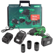 Гайковерт ударный аккумуляторный 3/4''+набор головок ударных глуб.27,30,32мм(2 АКБ 5.0А/ч, 20В, LI-I...Rock FORCE RF-WT02F1162