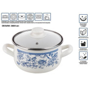 Кастрюля стальная эмалированная, 3.8 л, серия Мон Жардин, (подходит для всех типов плит, включая инд...PERFECTO LINEA 50-832439