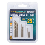 Сверла по металлу, набор 25пр. 0.5-3мм  ILOforce IF-924U25W
