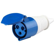 Розетка силовая 16А 220В 3 pin 2P+PE IP44  РФ 255659