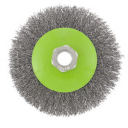 Щетка для УШМ, 100 мм, М14, "тарелка", витая проволока 0.3 мм  ...Сибртех 746087