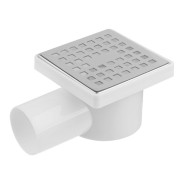 Сливной трап горизонтальный D 50, с сухим затвором, решетка нерж. 100х100  мм.  ...AV Engineering AVE5010104