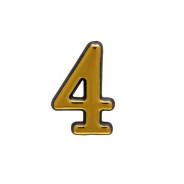 Цифра дверная АЛЛЮР БОЛЬШАЯ пластик "4" золото  УЗК 6973