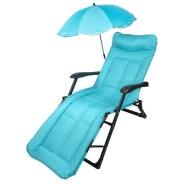 Шезлонг складной (голубой) (в комплекте с зонтом)  WMC TOOLS WMC-FG-HY-8000LB-Z