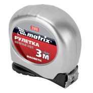 Рулетка Magnetic, 3 м х 16 мм, магнитный зацеп  Matrix 31010