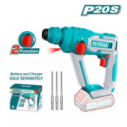 Перфоратор аккумуляторный, 20В, БЕЗ АКБ, 1,5 дж; 0-900 об/мин; 0-5100 уд/мин,   ...TOTAL TRHLI20168